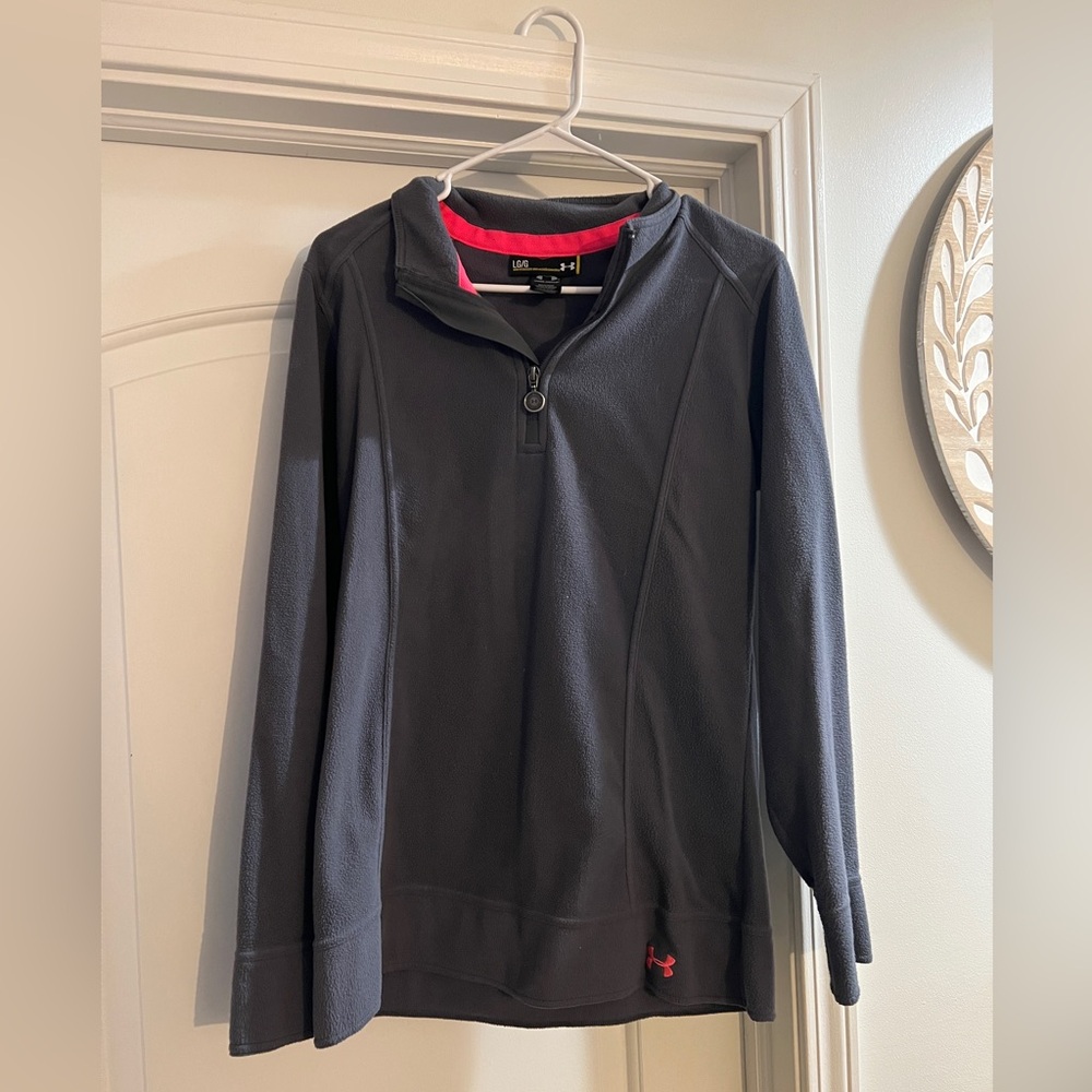 Grey and pink under armour 1/4 zip soft jacket